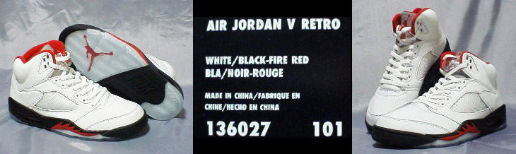AIR JORDAN V RETRO　101 カラー / 1999年ヴァージョン