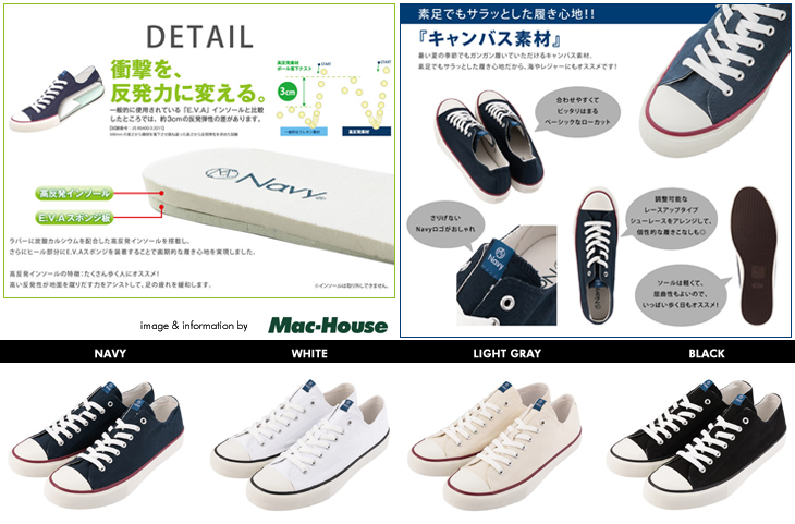 Canvas low cut sneakers / Mac-House×Navy
